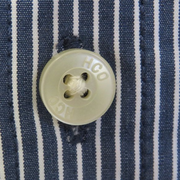 Hollister* Men's Long Sleeve Button Down Curved Hem Stripe Dress Shirt~ Size XL - Picture 6 of 13